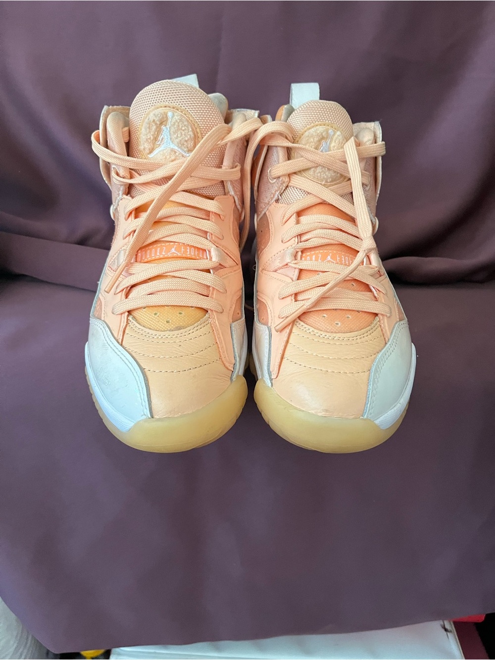 Jordan Kids' Peach and White High-Top Sneakers